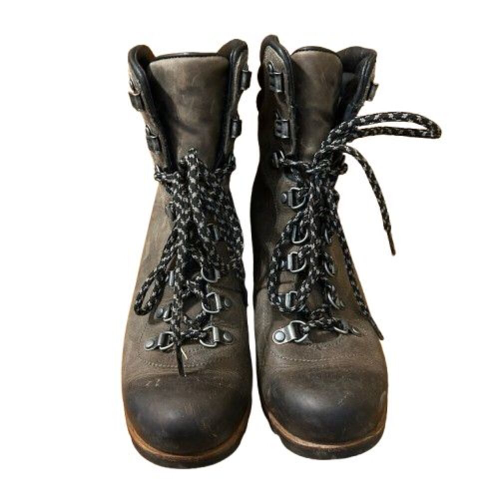 Sorel Conquest Wedge Boots Womens Size 8.5 Brown Leather Lace Up Ankle Booties